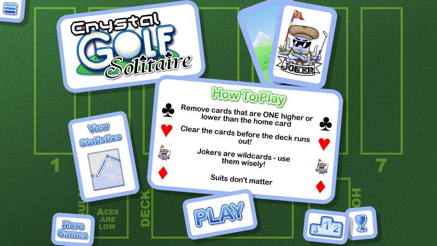 Crystal Golf Solitaire Ảnh chụp màn hình 1