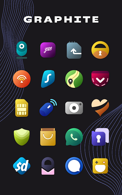 Graphite Icon Pack Mod Captura de pantalla 2