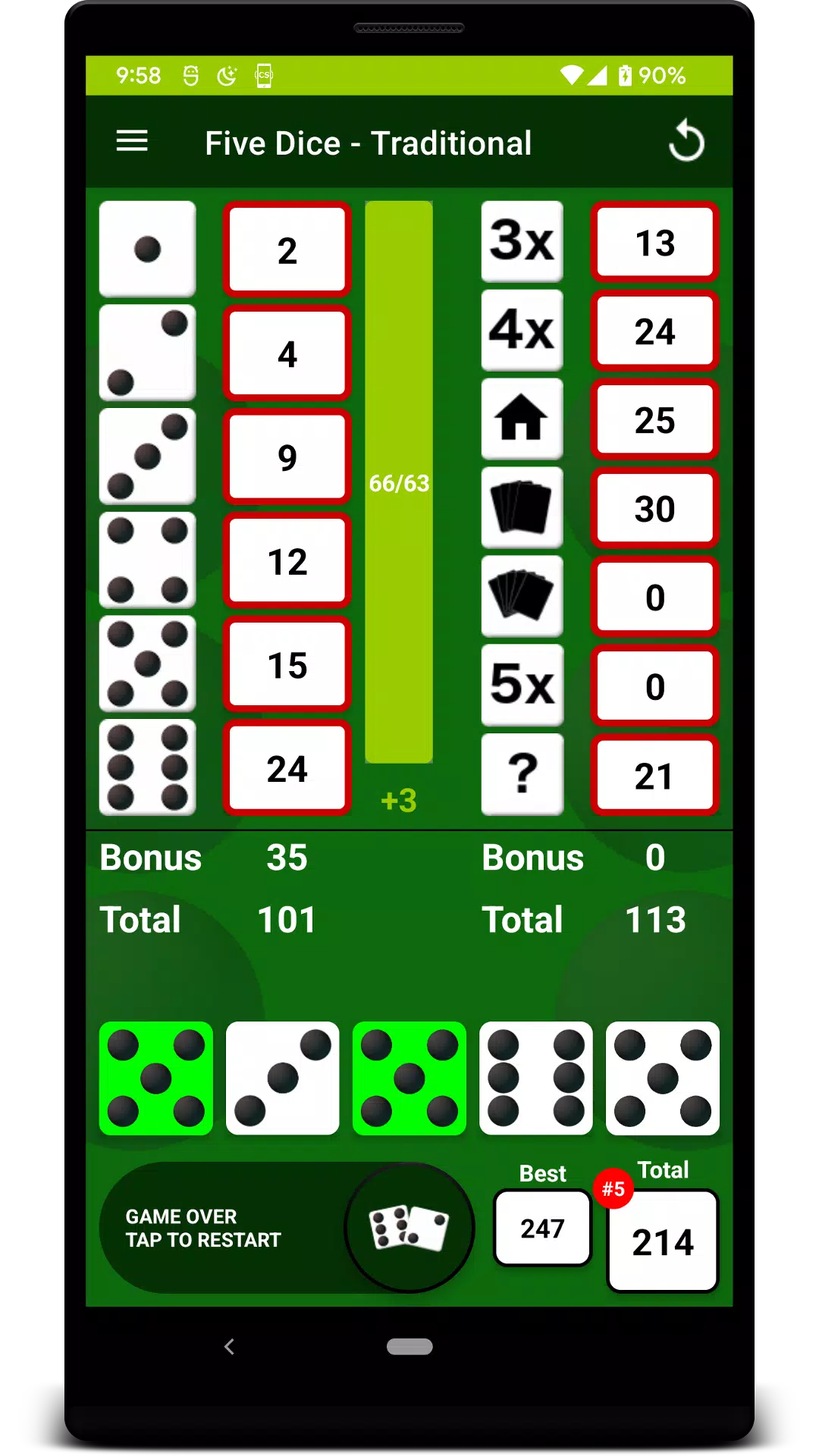 Five Dice Captura de pantalla 2