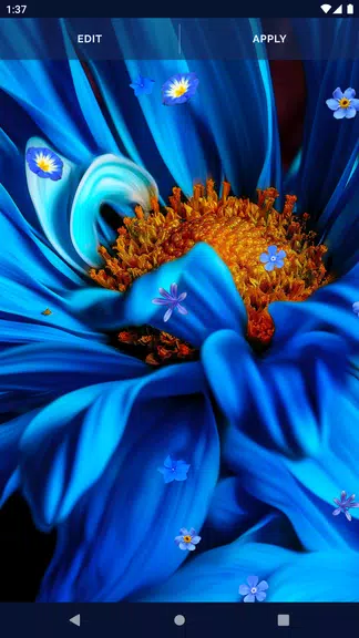 Blue Flowers Live Wallpaper ဖန်သားပြင်ဓာတ်ပုံ 3