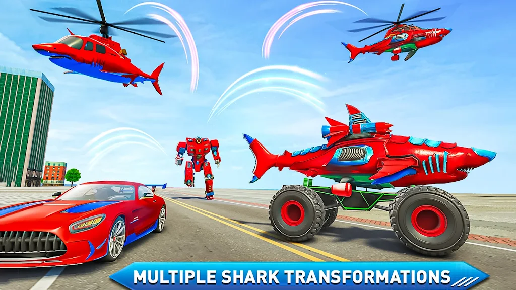 Monster Truck Robot Shark Game Tangkapan skrin 3