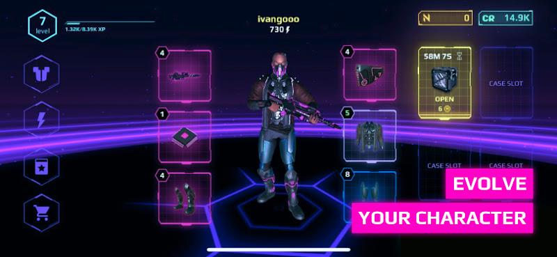 CyberHero: Cyberpunk PvP TPS Ảnh chụp màn hình 1