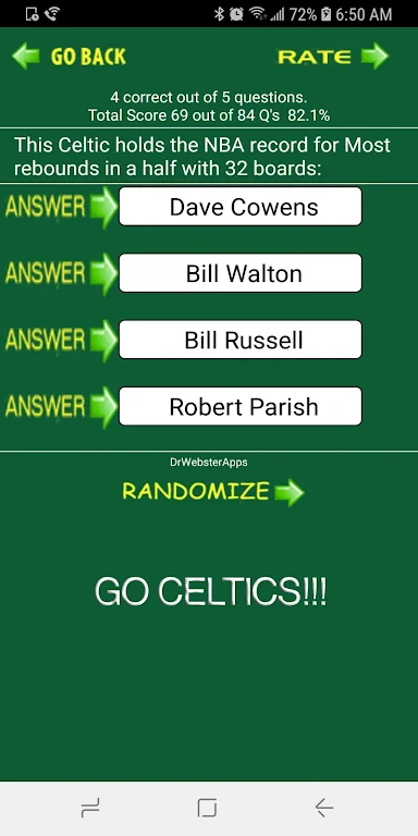 Trivia & Schedule Celtics fans ဖန်သားပြင်ဓာတ်ပုံ 1