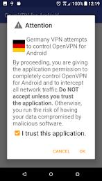 Germany VPN-Plugin for OpenVPN Screenshot 2