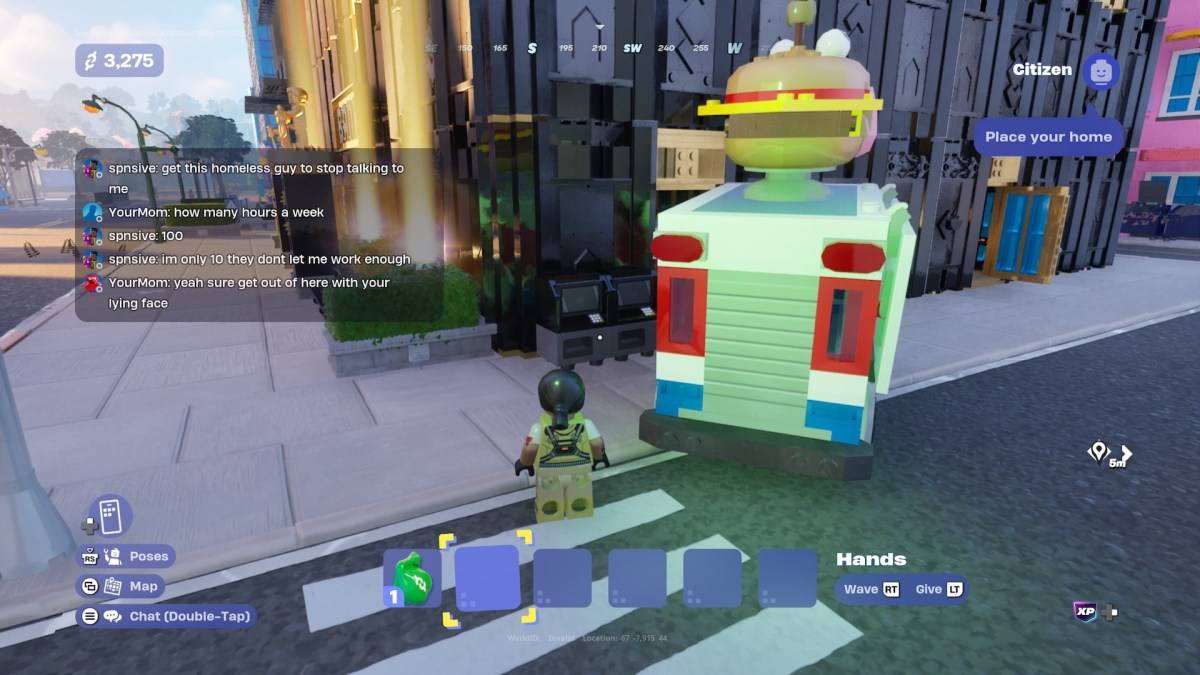 LEGO Fortnite Brick Life的银行外面的ATM。