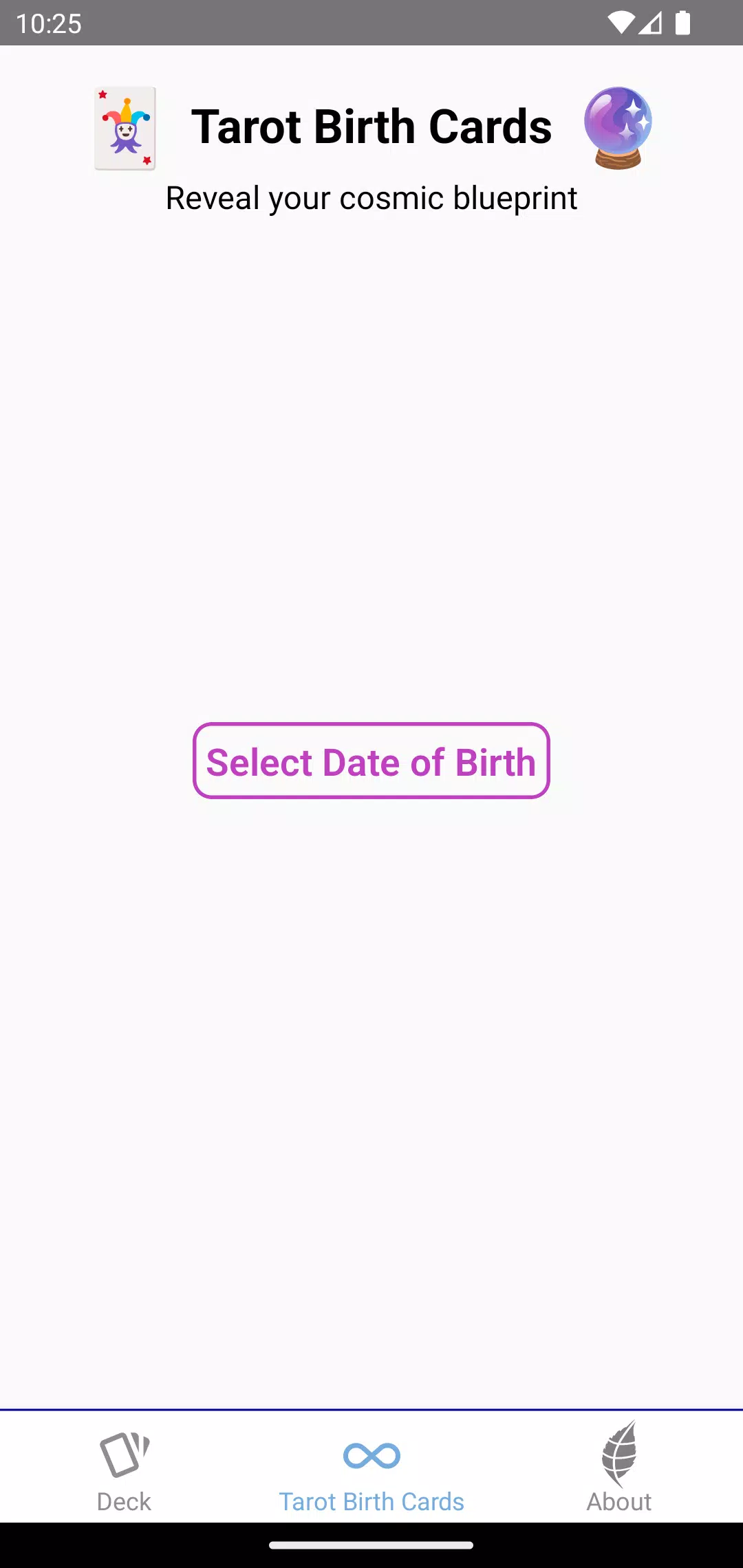 Tarot Birth Cards Captura de pantalla 0