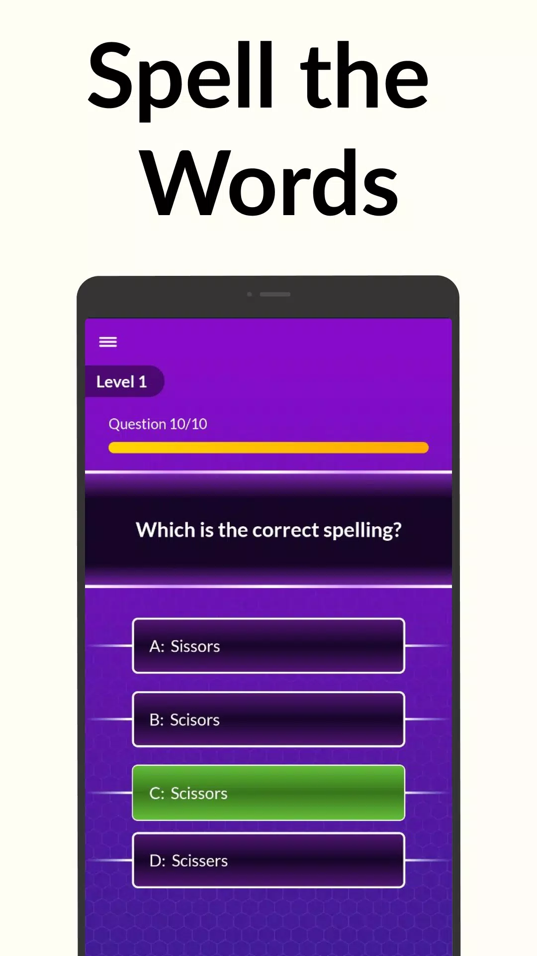 Spelling Bee: Spelling Quiz Screenshot 1