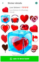 Schermata Romantic Stickers for WhatsApp 1