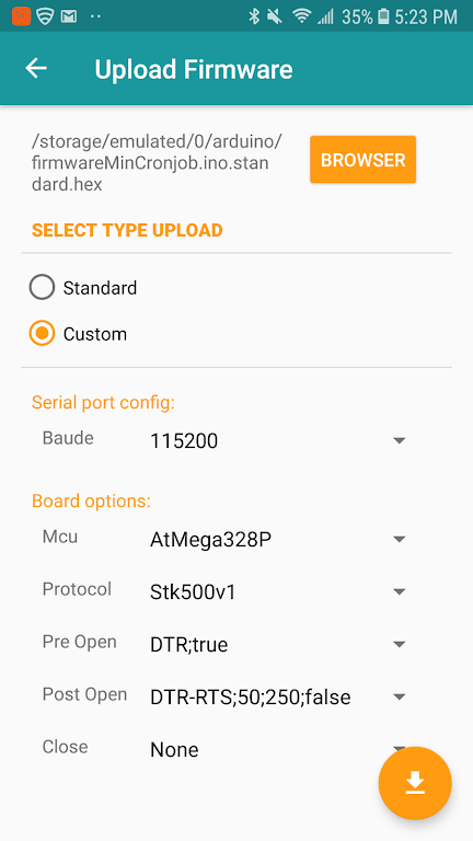 Arduino Hex Uploader-Bin/Hex Captura de tela 3