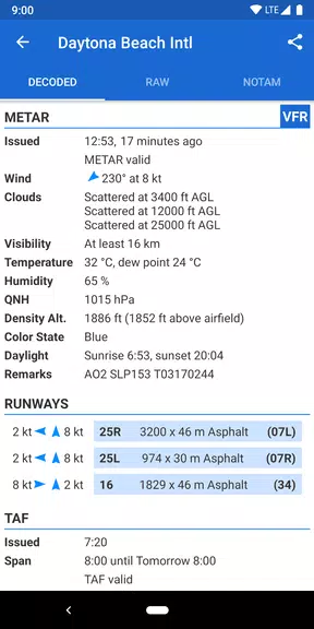 Avia Weather - METAR & TAF 螢幕截圖 1