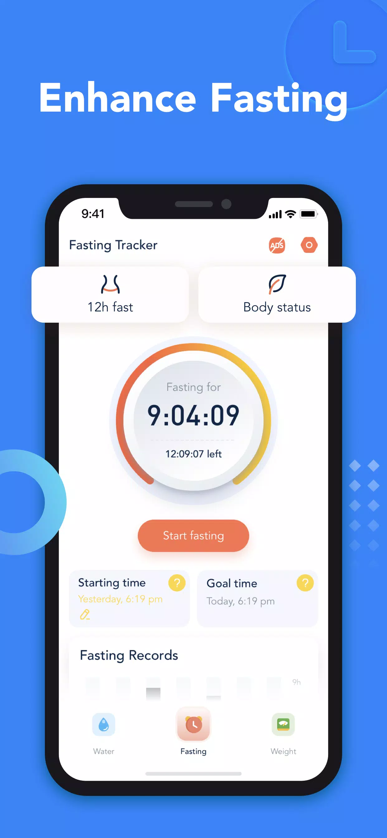 Drink Water & Fasting Tracker スクリーンショット 1