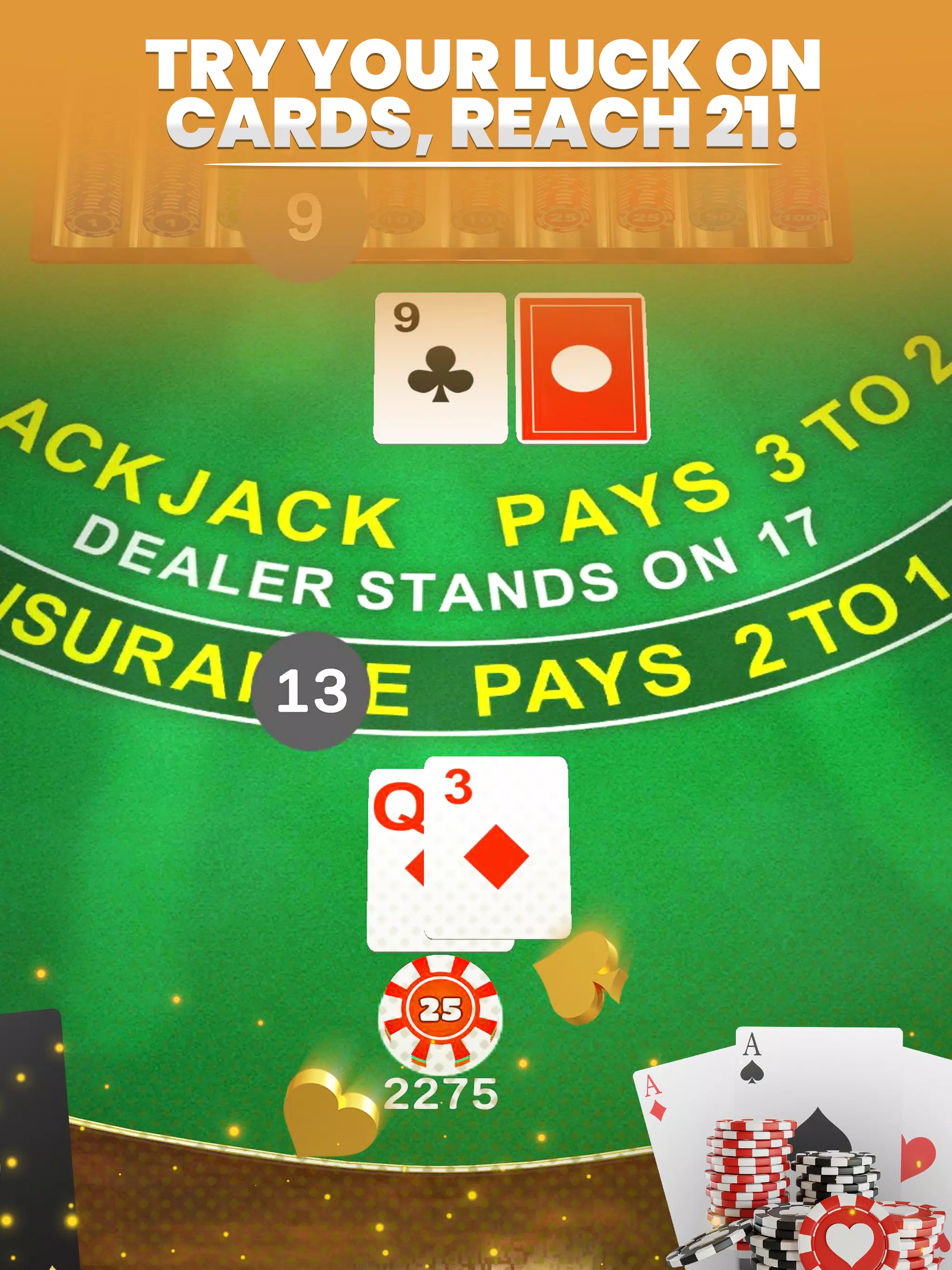 Mega Blackjack - 3D Casino MOD 螢幕截圖 0