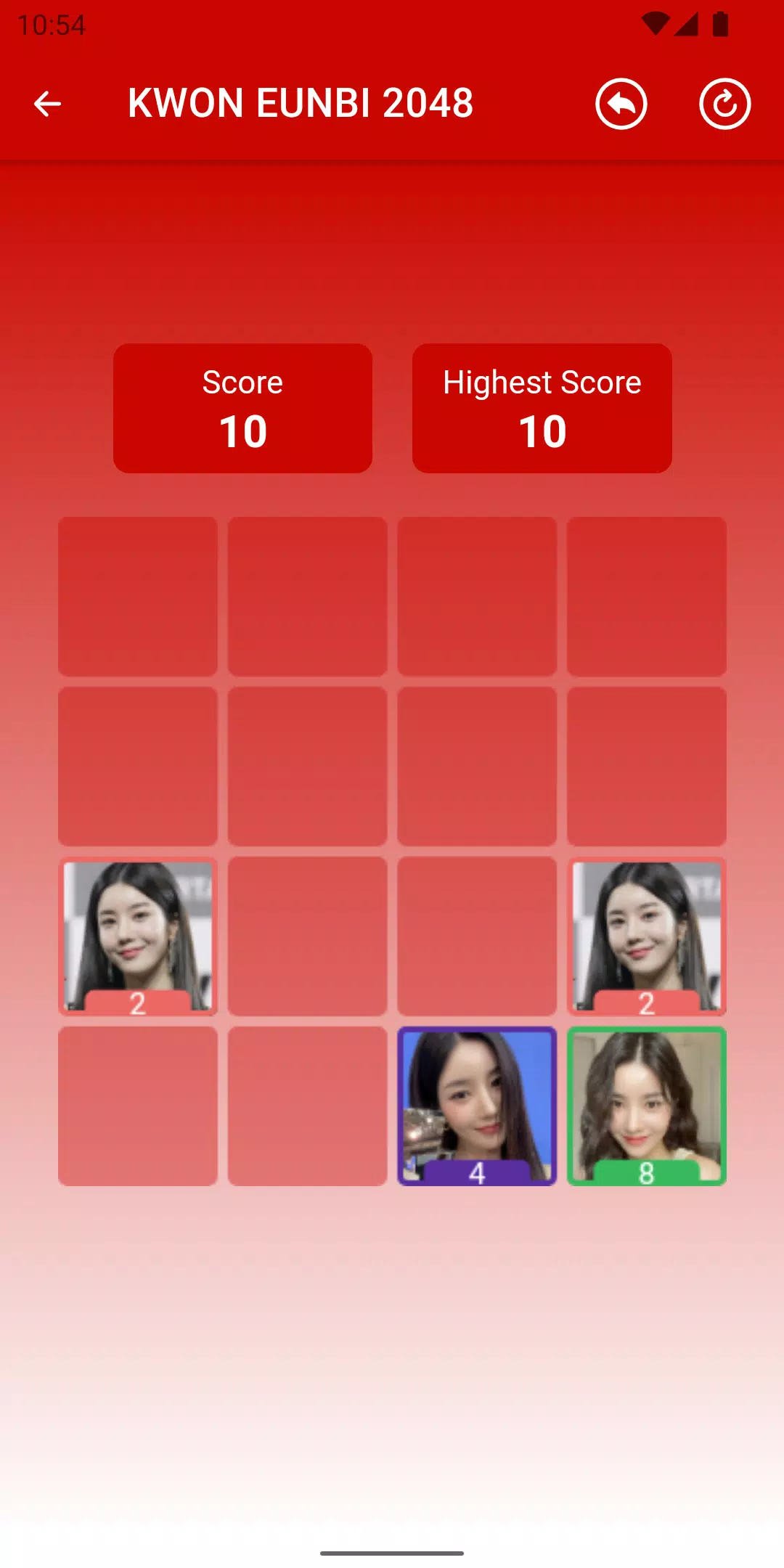 KWON EUNBI 2048 Game Schermafbeelding 2