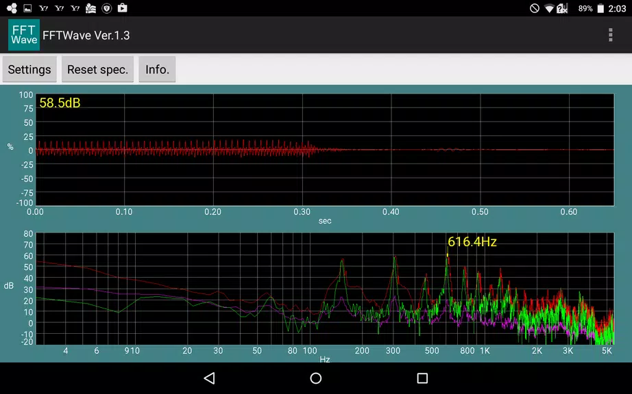 Sound monitor FFTWave 螢幕截圖 0