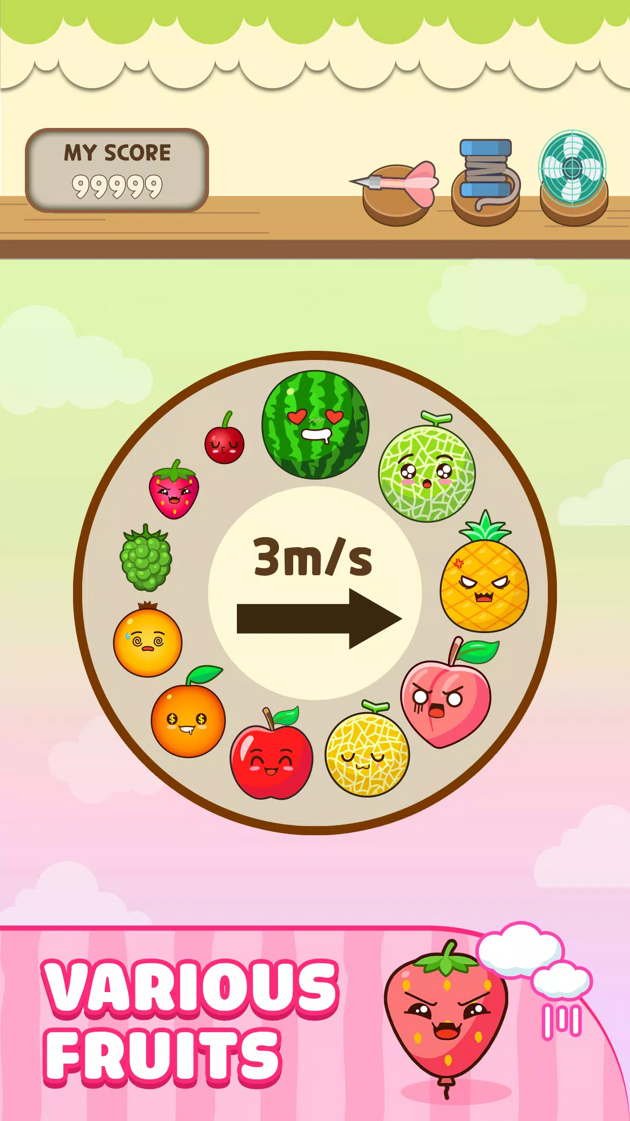 Melon Balloon: Fruit Merge ဖန်သားပြင်ဓာတ်ပုံ 3