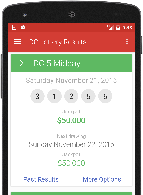 Results for DC Lottery Screenshot 0