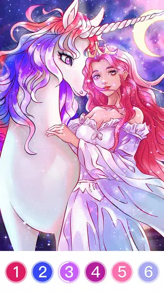 Schermata Fantasy Coloring Game, Paint by Number Offline 2