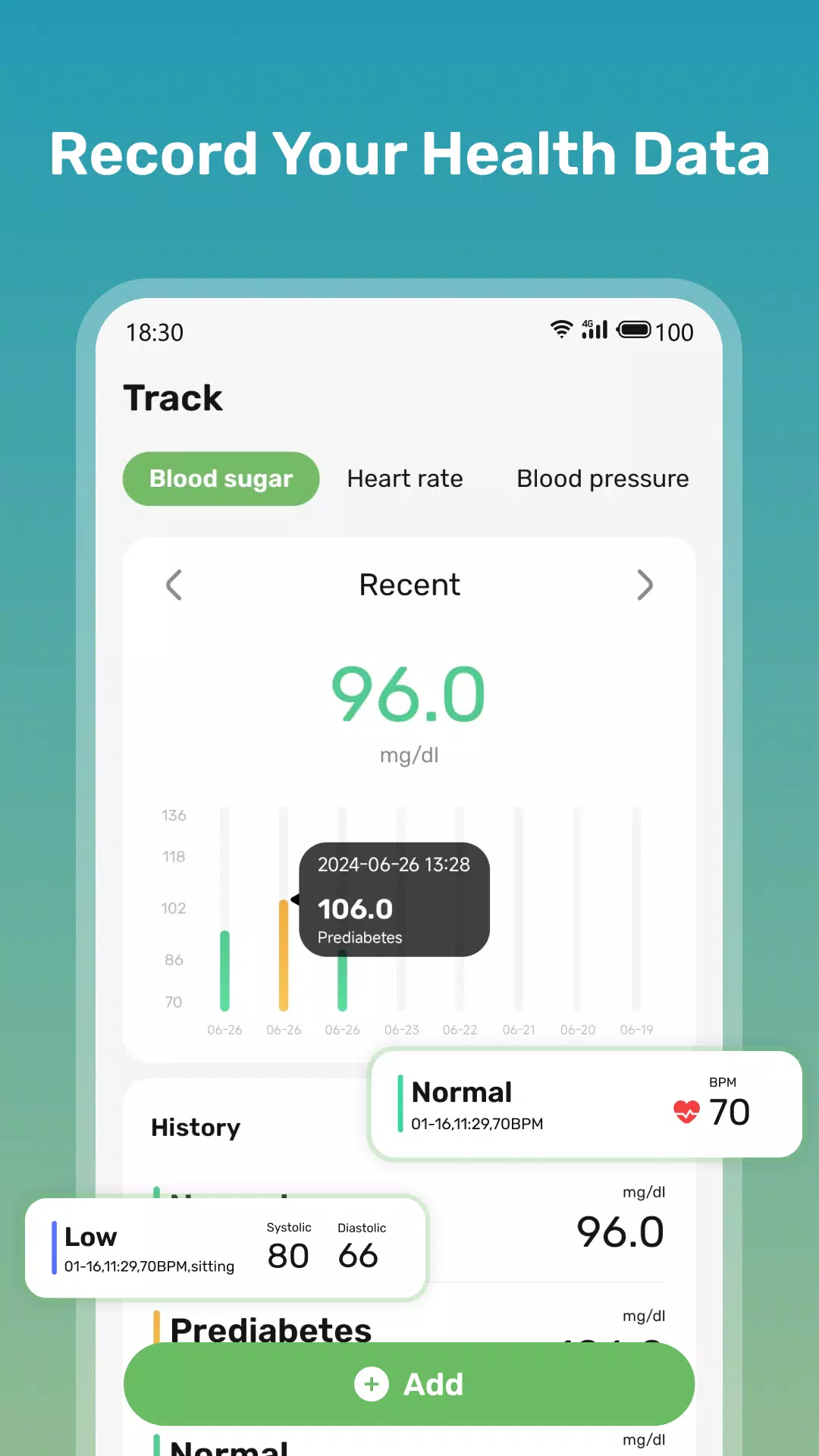 Health Sense: Blood Sugar Hub Ảnh chụp màn hình 1