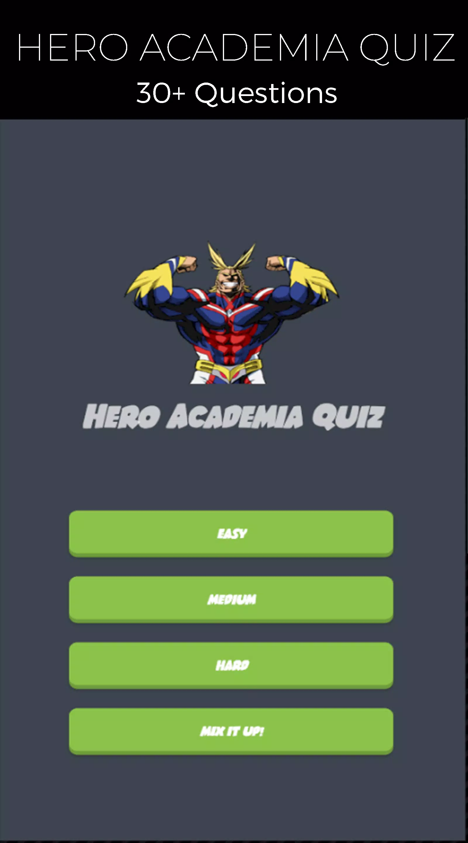 Schermata Quiz Game for Hero Academia 0