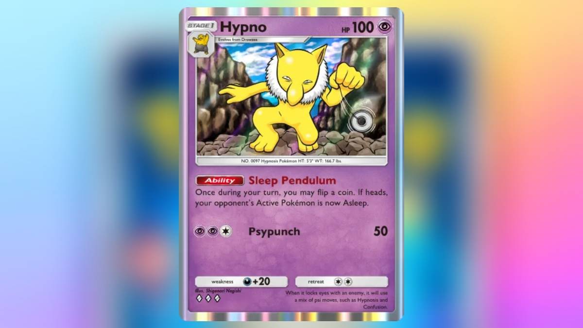 Hypno de Pokemon TCG Pocket, la meilleure carte pouvant infliger le statut de sommeil