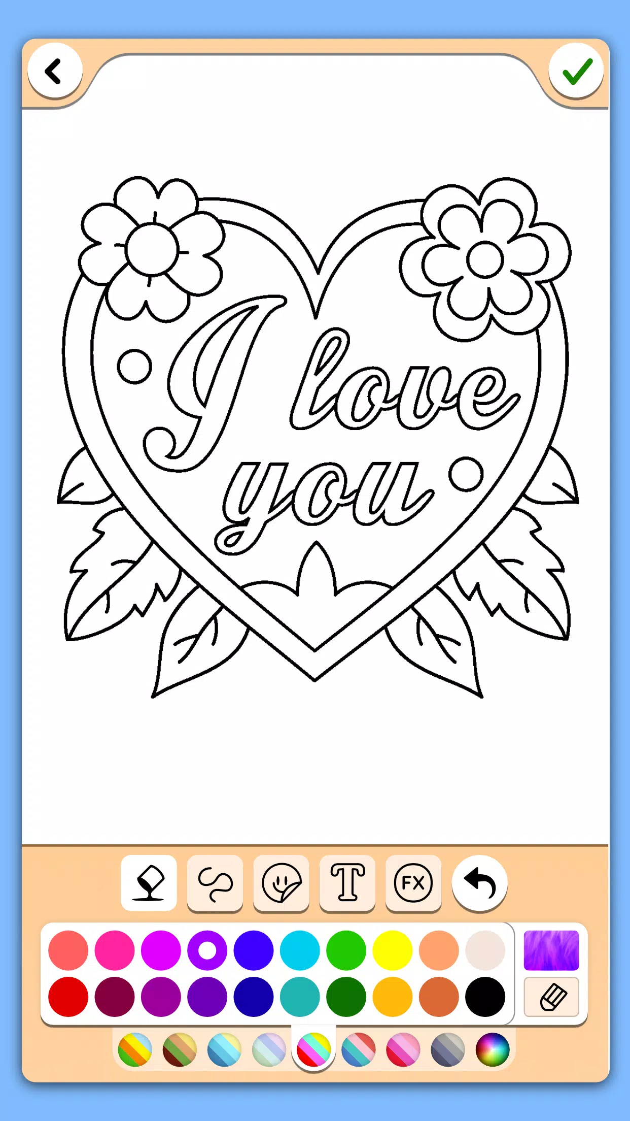 Valentines love coloring book Zrzut ekranu 2