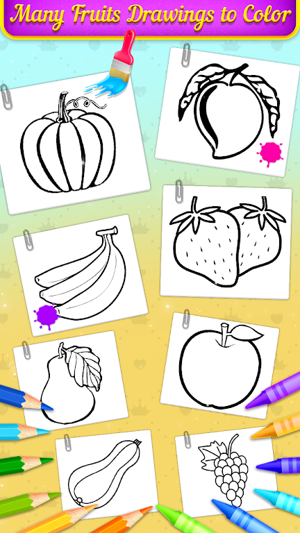 Fruits Coloring Book & Drawing Screenshot 1