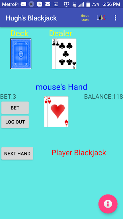 Hugh's Blackjack 螢幕截圖 3