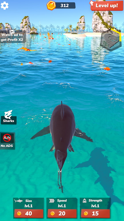 Idle Shark 2-Mega Tycoon Game Screenshot 0