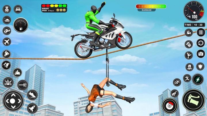 Superhero Bike Mega Ramp Games Screenshot 1