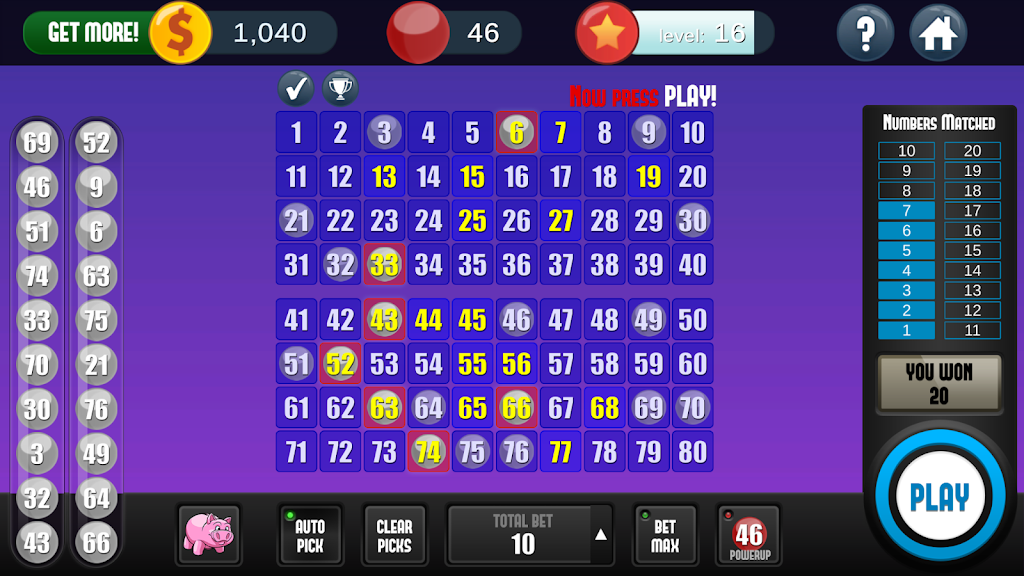 Keno Free Keno Game Schermafbeelding 3