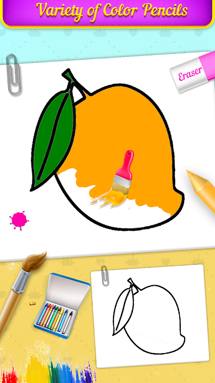 Fruits Coloring Book & Drawing Screenshot 2