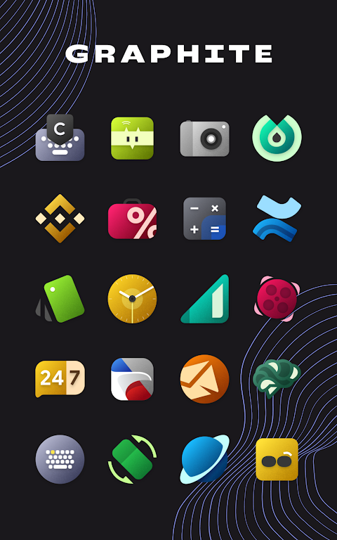 Graphite Icon Pack Mod Captura de pantalla 1