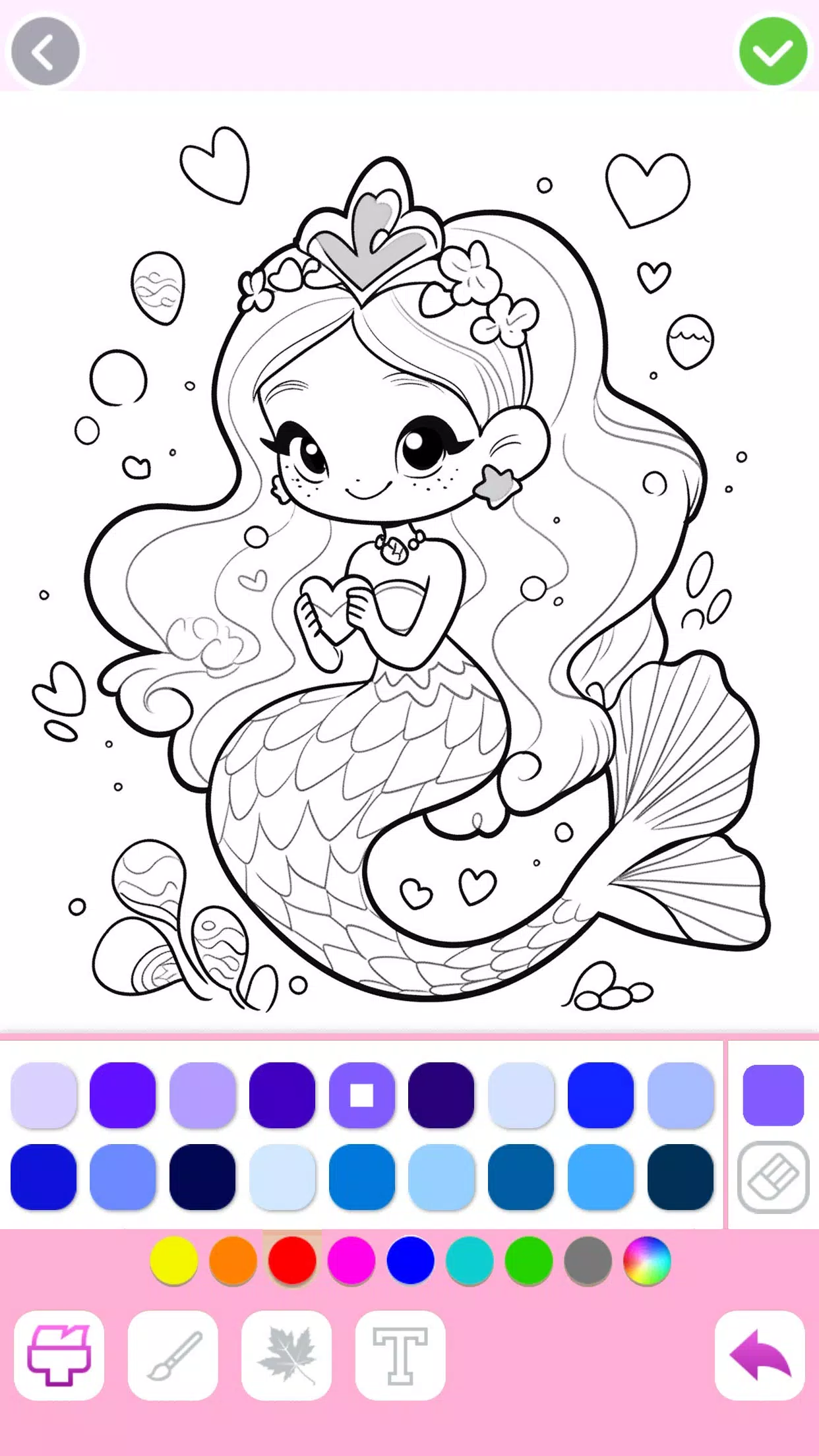 Mermaid Coloring:Mermaid games Ekran Görüntüsü 0