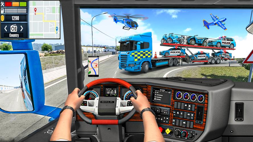 US police Cars Transport truck Ekran Görüntüsü 2