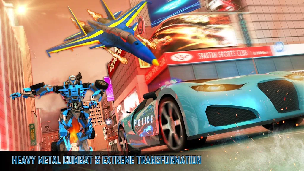 Police Air Jet Multi Robot Shooting Game Zrzut ekranu 2