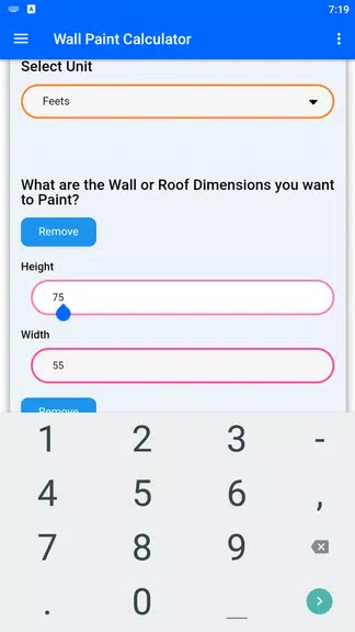 Wall Paint Calculator ภาพหน้าจอ 1