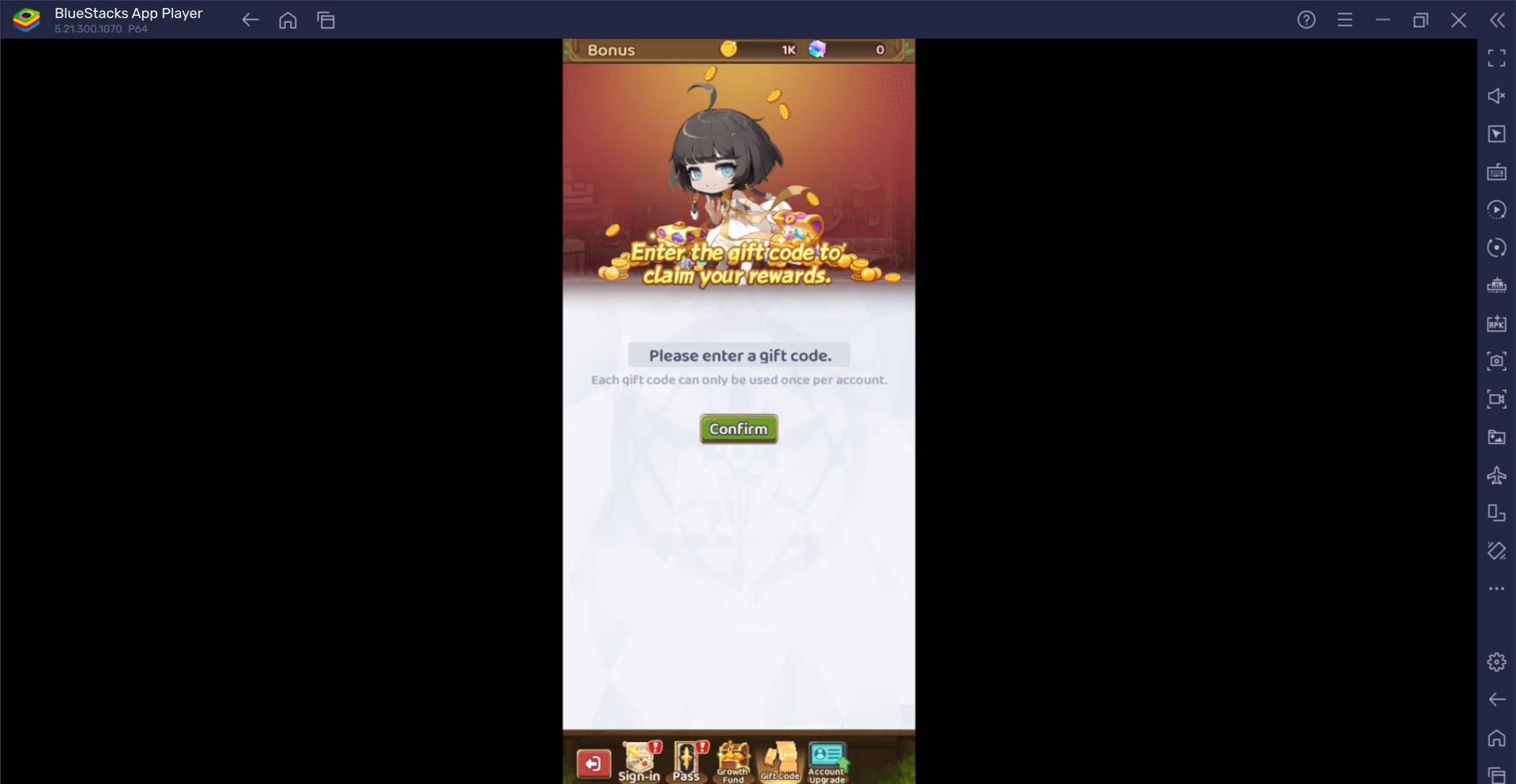 Maple Tale Redeem Code Screen