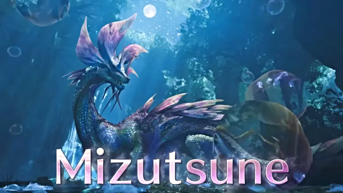 Mizutsune ambush in Monster Hunter Wilds launch trailer