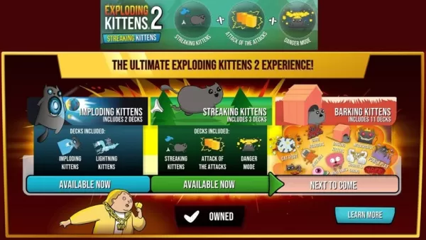 爆発する子猫2は、5枚の新しいカードで子猫の拡大を発射します