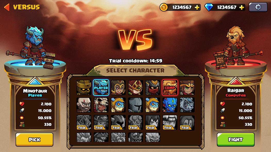 Brawl Fighter - Super Warriors Mod Ảnh chụp màn hình 3