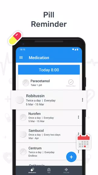 Health tracker & Pill Reminder 螢幕截圖 2
