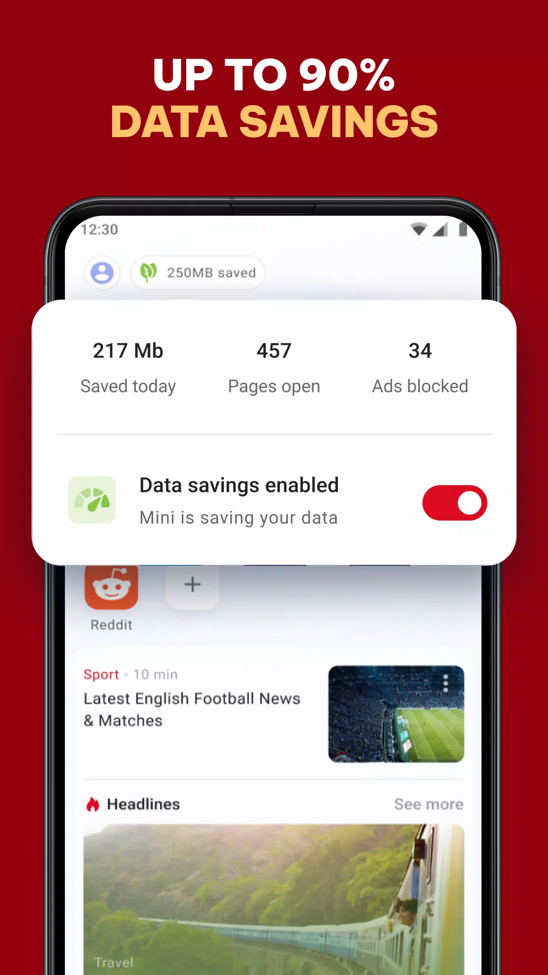 Opera Mini 網頁瀏覽器 螢幕截圖 1