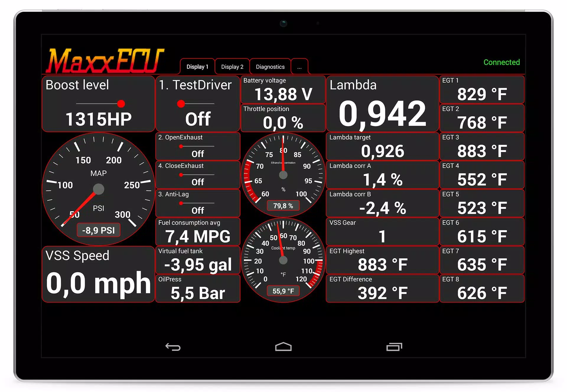 MaxxECU MDash Скриншот 2