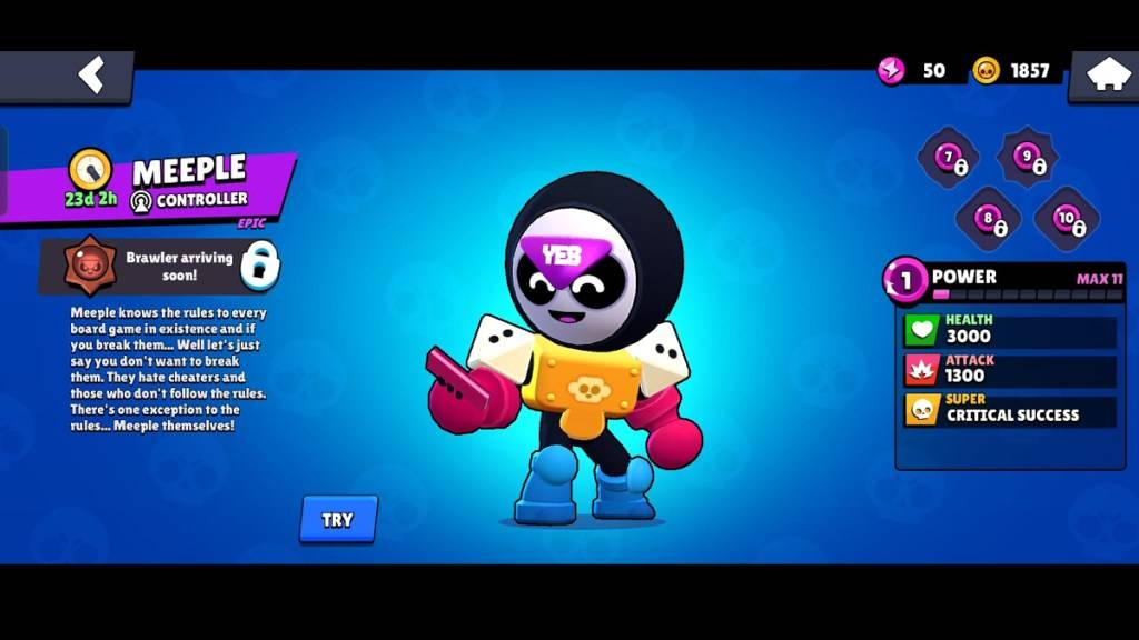 Meeple profile page in Brawl Stars.