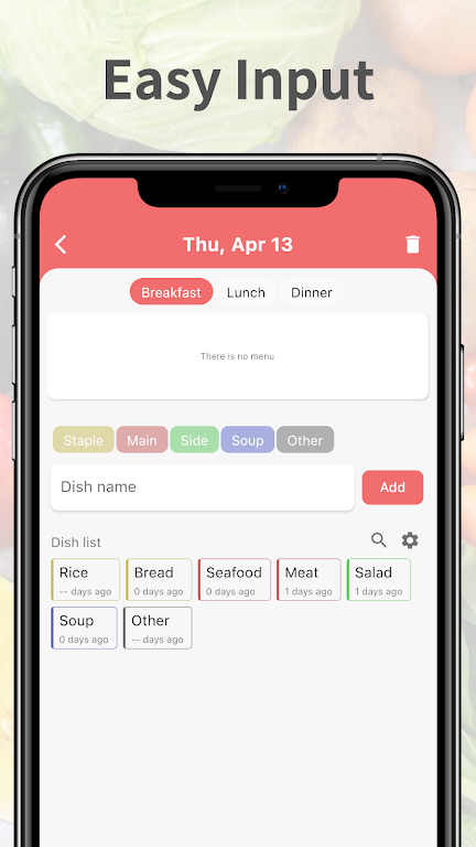 Daily Meal Planner Screenshot 1