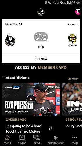 Collingwood Official App Screenshot 0