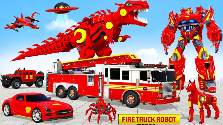 Fire Truck Robot Car Game Captura de tela 1