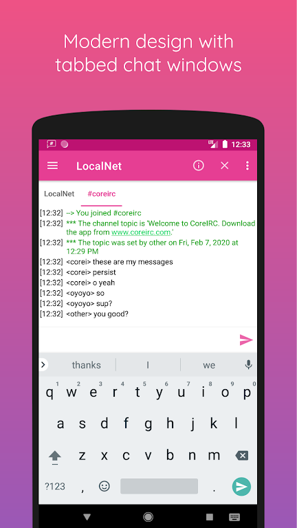 CoreIRC Mod ภาพหน้าจอ 0