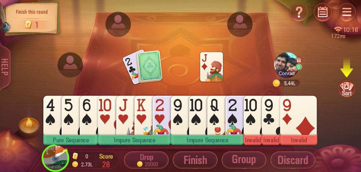 Rummy Plus - Online Indian Rummy スクリーンショット 1