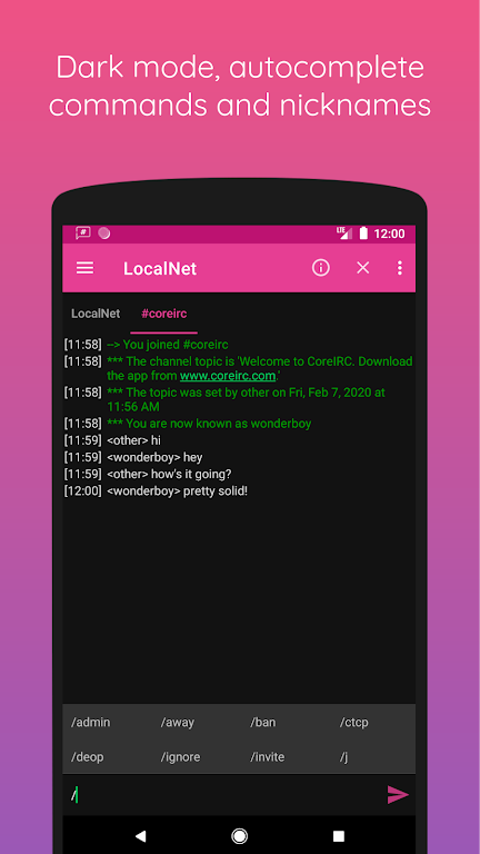 CoreIRC Mod ภาพหน้าจอ 1
